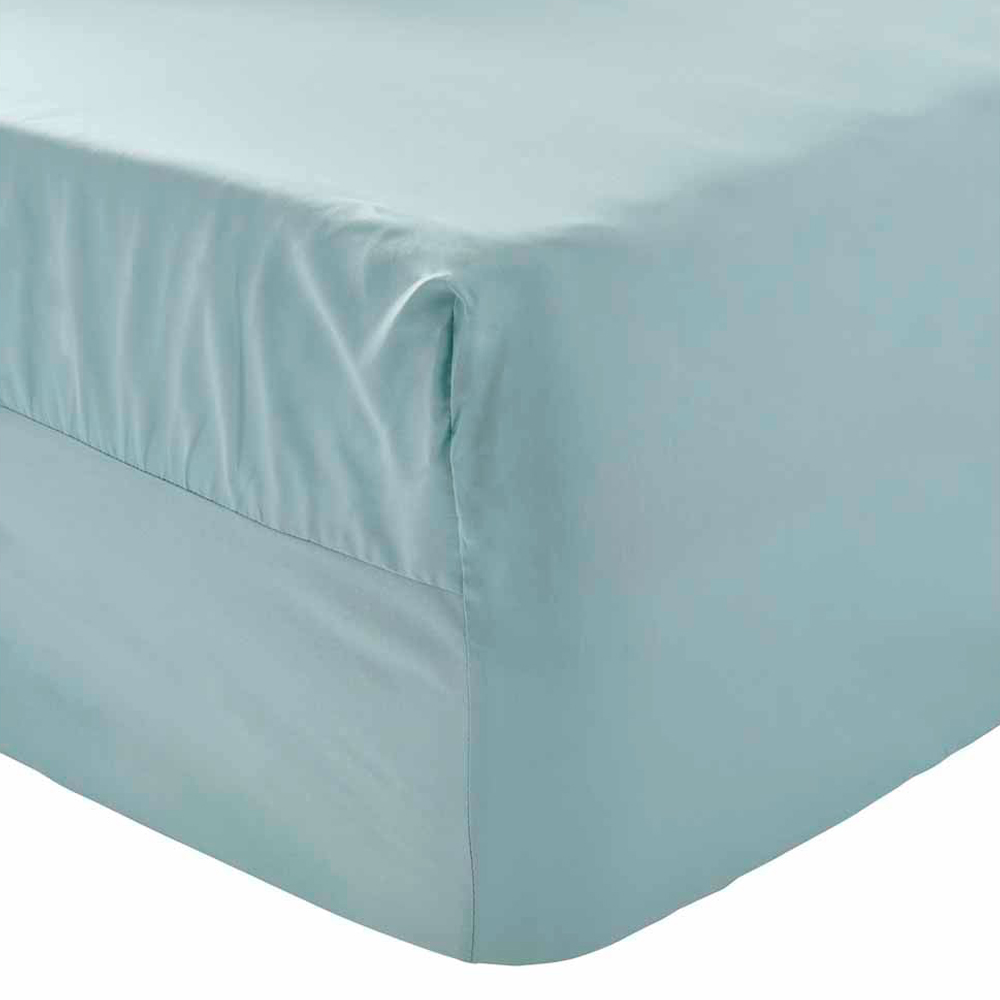 Wilko Single Duck Egg Cotton Fitted Bed Sheet Image 1