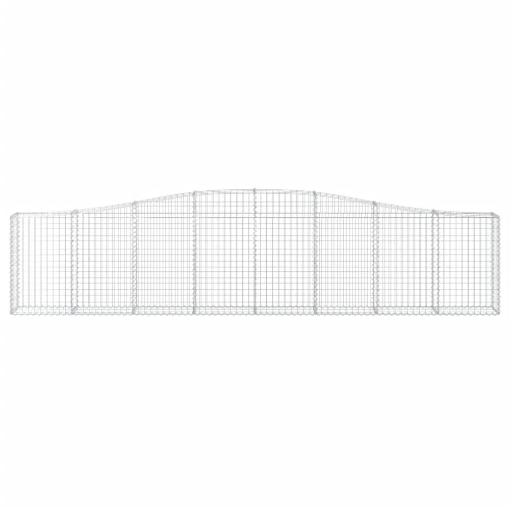 vidaXL Silver Galvanised Iron Arched Gabion Basket 400 x 30 x 80/100cm 5 Pack Image 2