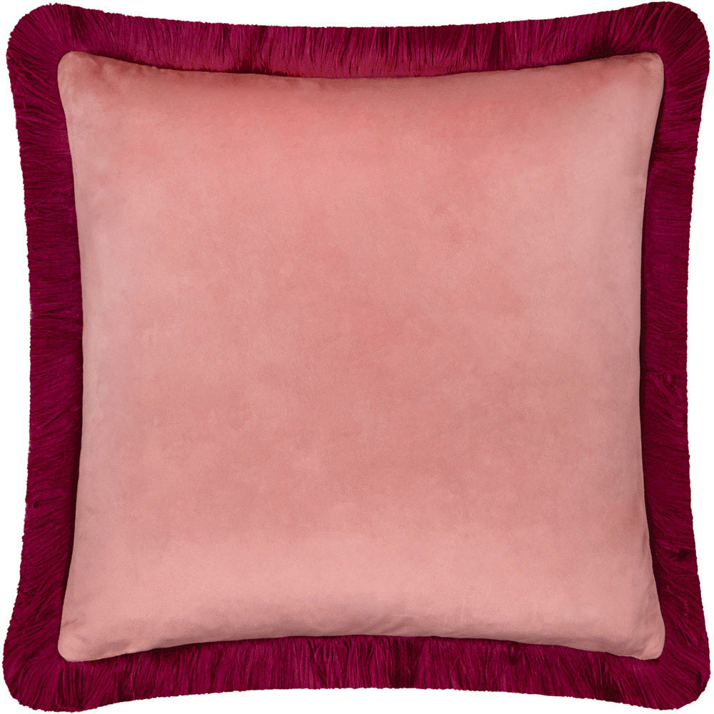 Furn Halo Fringed Slipper and Burgundy Velvet Cushion 50 x 50cm Image 1