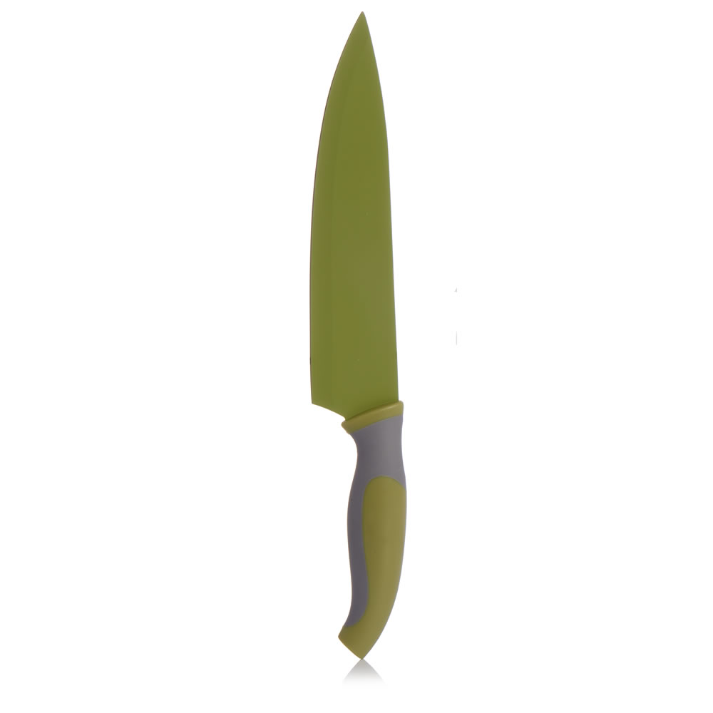 Wilko Colour Play Large Green Chefs Knife Image 1