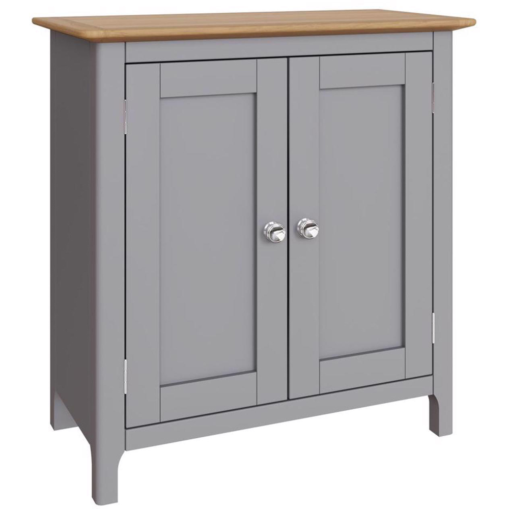 FWStyle Taberno 2 Door Dove Grey and Oak Compact Sideboard Image 2