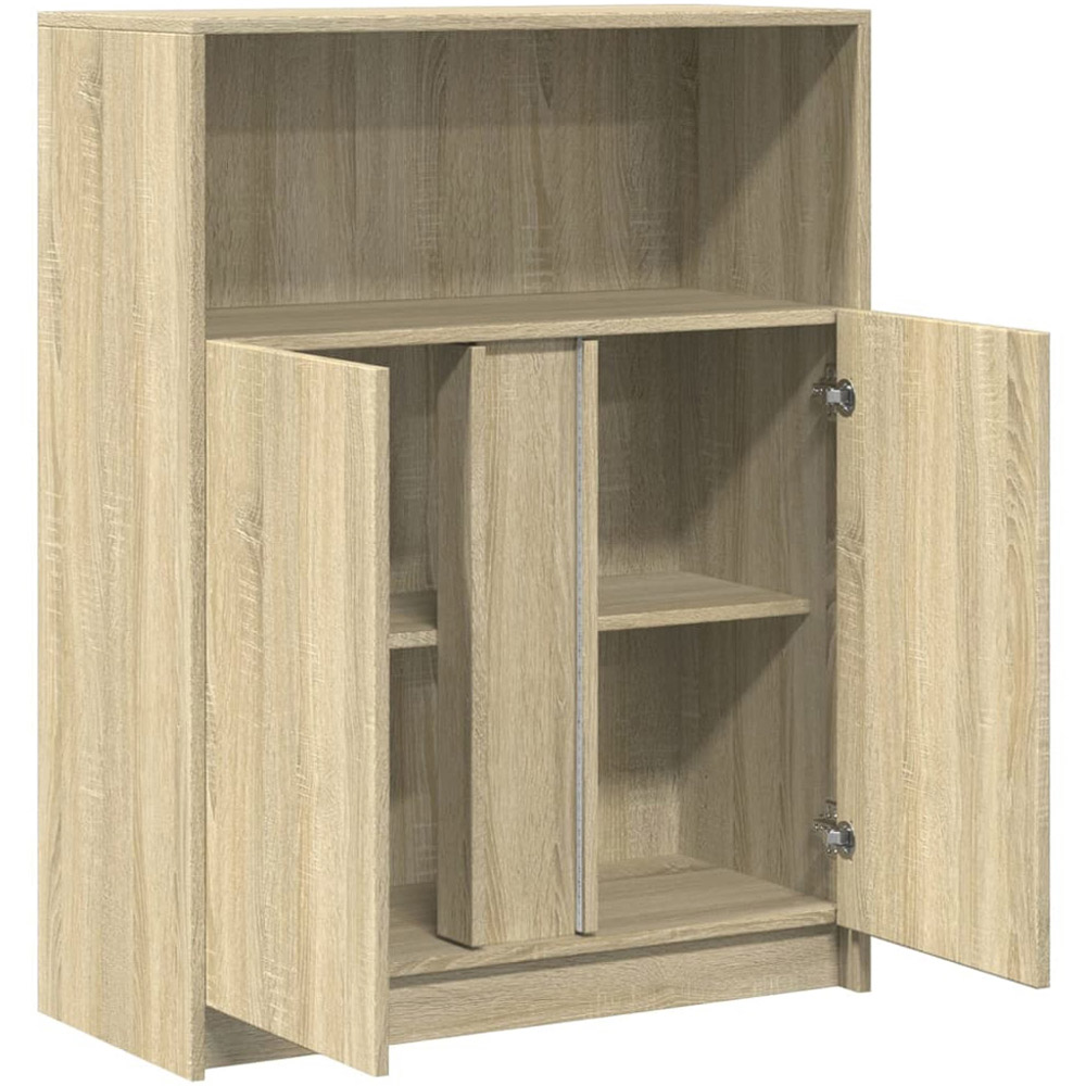 vidaXL 2 Door Single Shelf Sonoma Oak Sideboard with RGB LED Lights Image 8