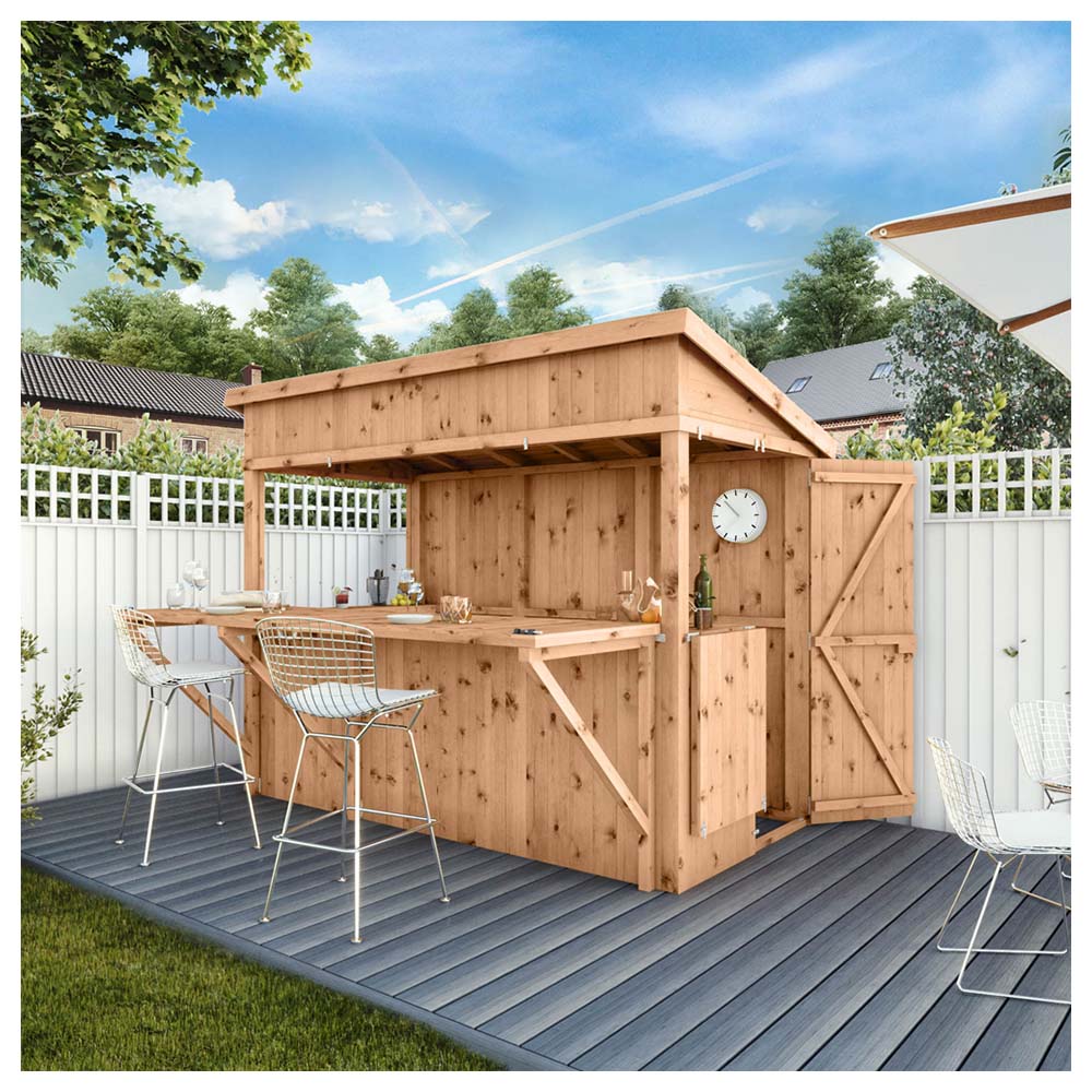 Mercia 9 x 4ft Pressure Treated Garden Bar with Side Access Image 2
