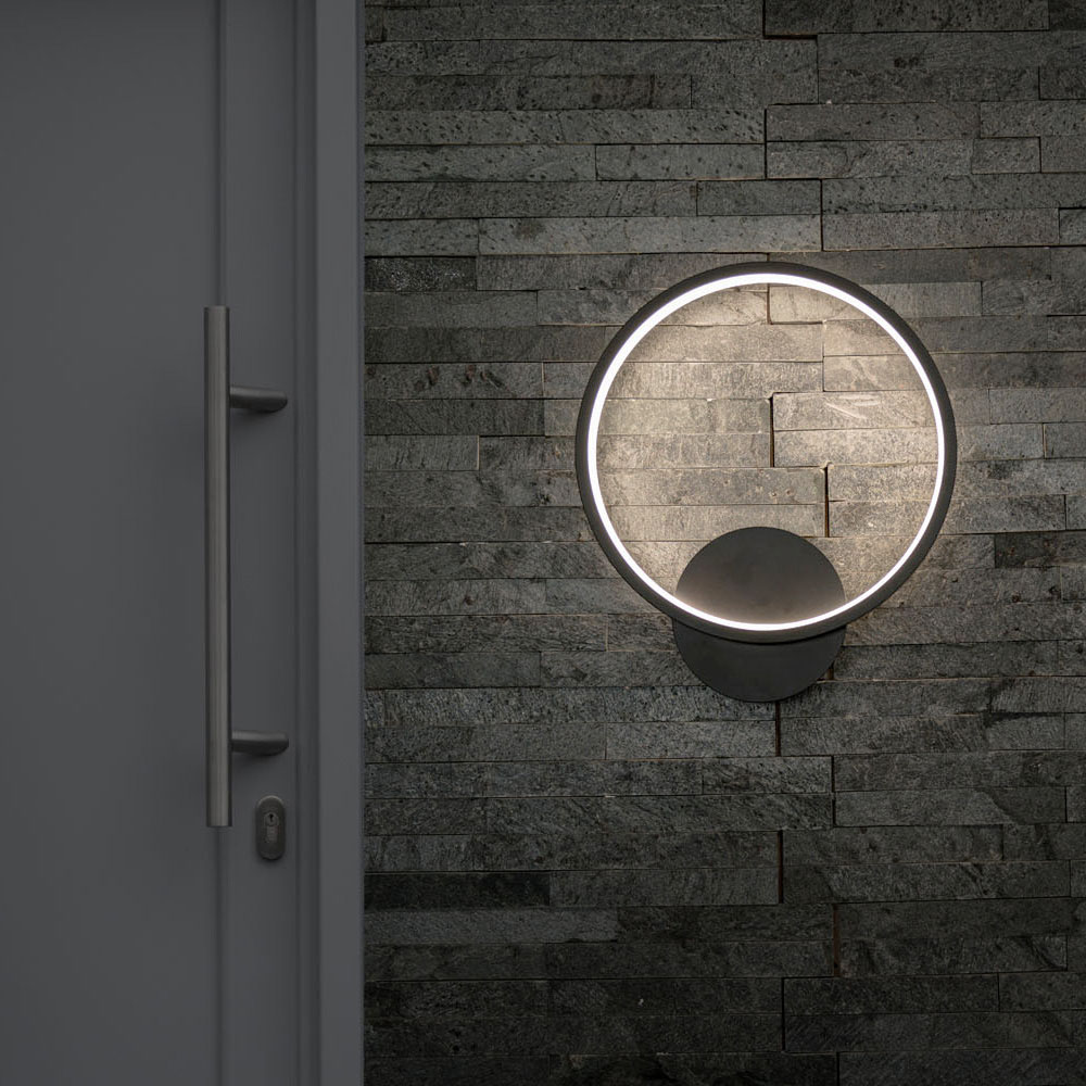 ValueLights Infinity Black Circle Integrated LED Wall Light Image 5