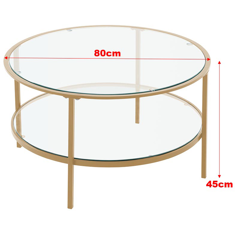 Living and Home 2 Tier Gold Coffee Table Image 9