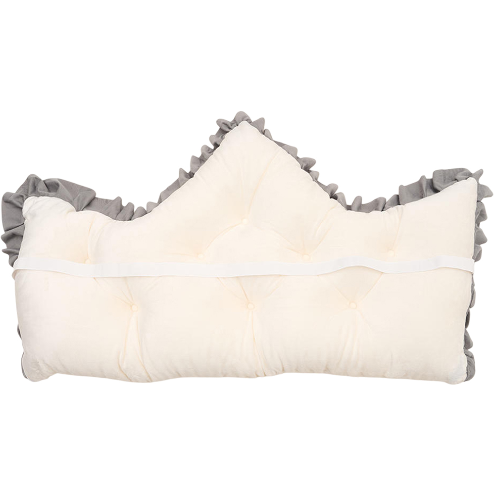 Living and Home Pearl White and Grey Button Tufted Crown Headboard Pillow 50 x 90cm Image 3
