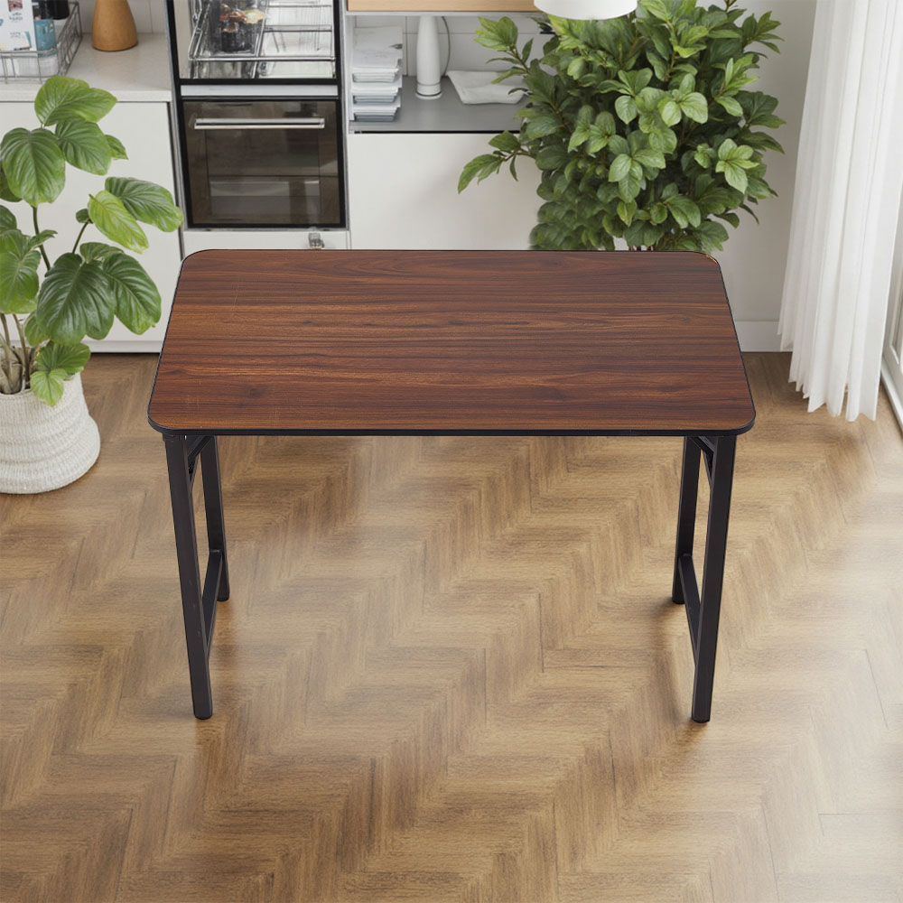 Living and Home 2 Seater Walnut Foldable Dining Table with Adjustable Feet Image 7