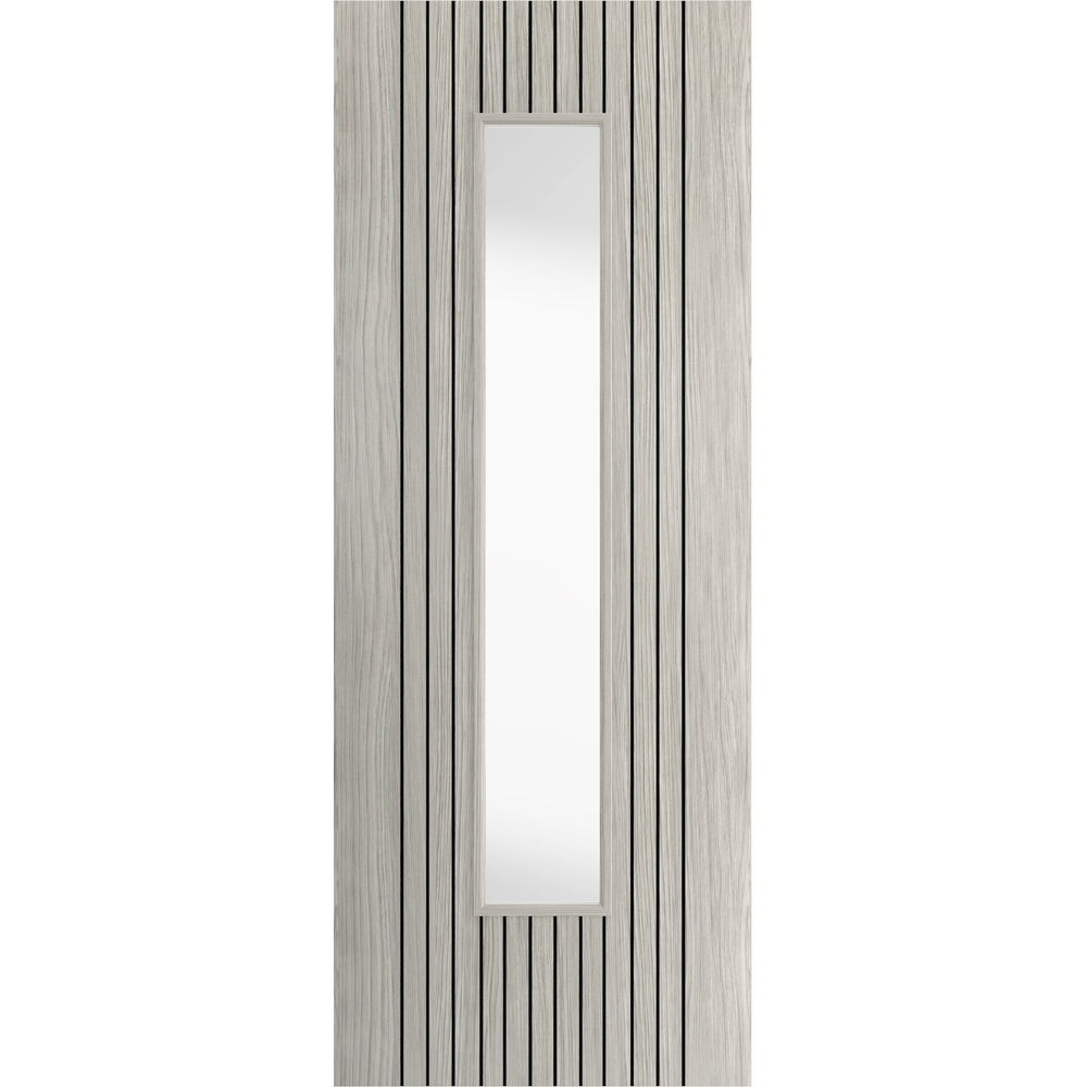 JB Kind Aria Light Grey Glazed Laminated Internal Door 1981 x 838mm Image 1