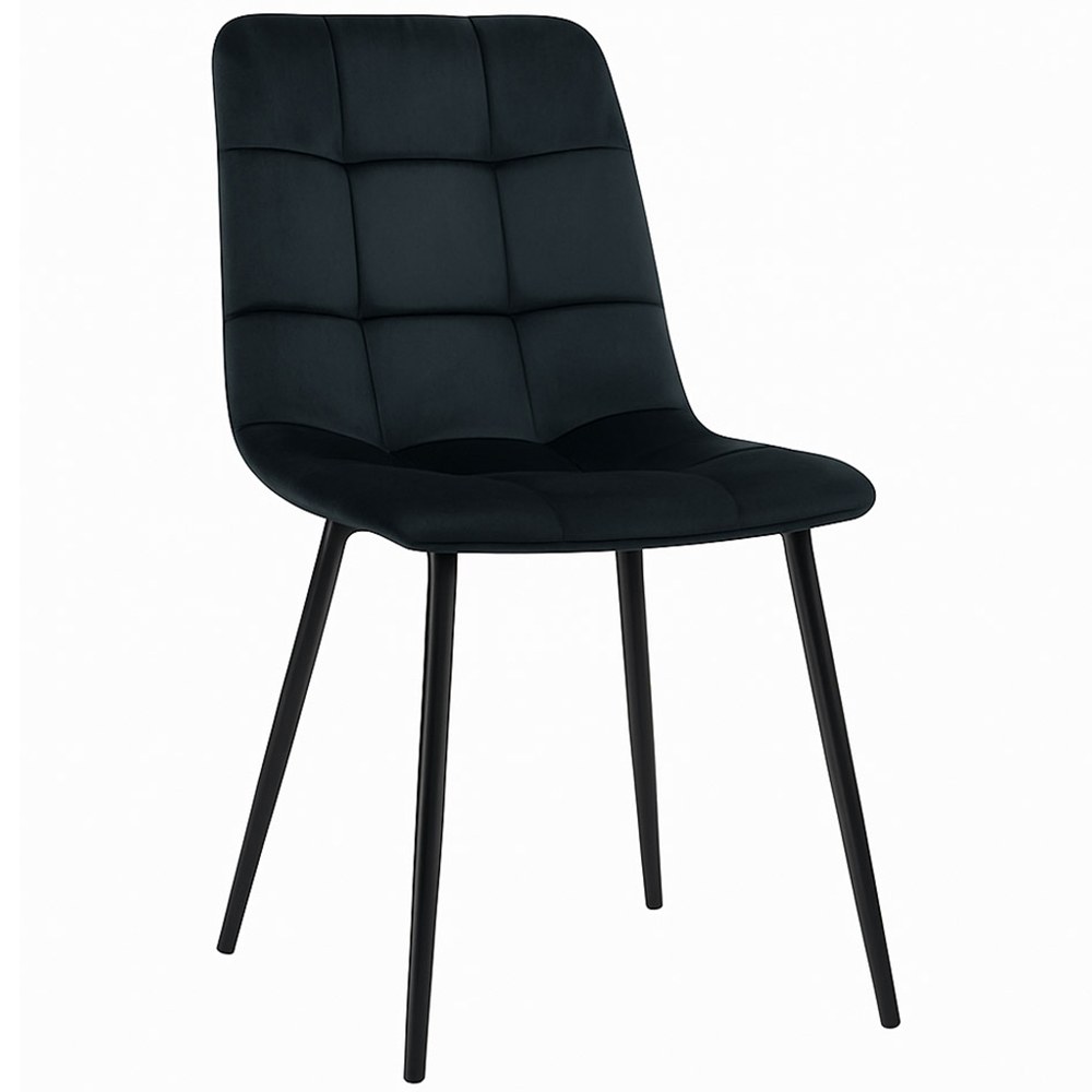 Kosy Koala 6 Seater Tufted Velvet Dining Set with Benched Stone Grey and Black Image 2