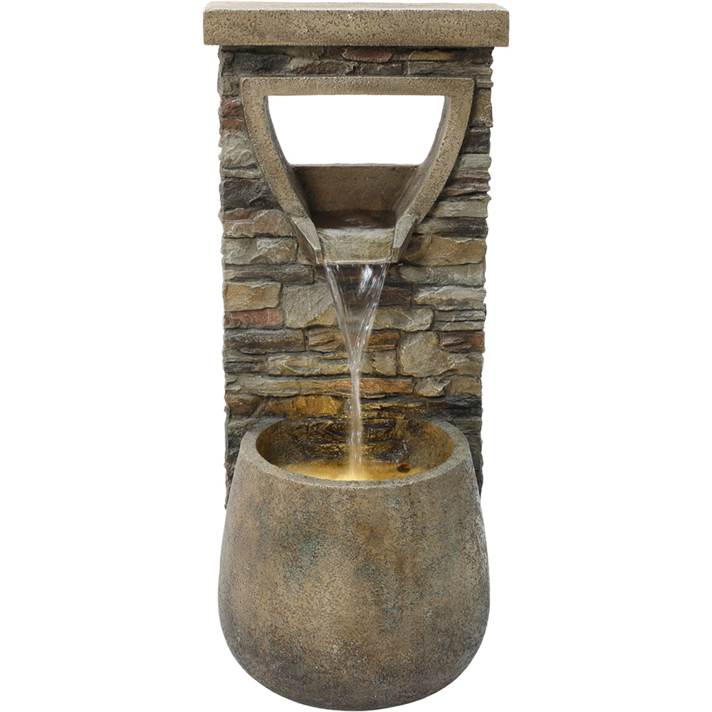 Charles Bentley Hybrid Stone Wall Effect Water Feature with LED Light Image 5