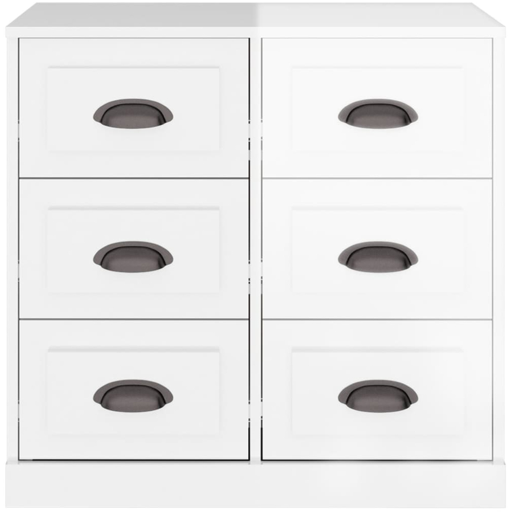 vidaXL 6 Drawer High Gloss White Sideboard Image 4