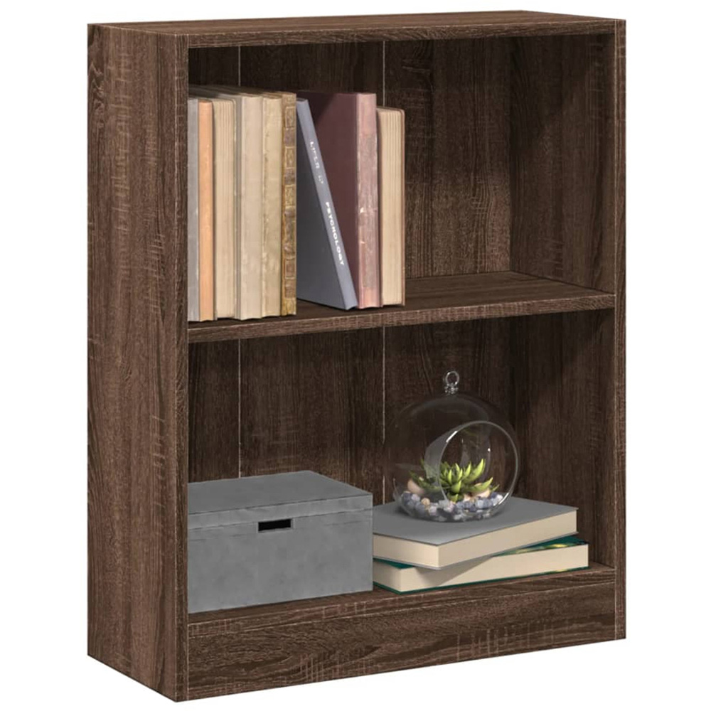 vidaXL 2 Shelf Brown Oak Bookcase Image 4