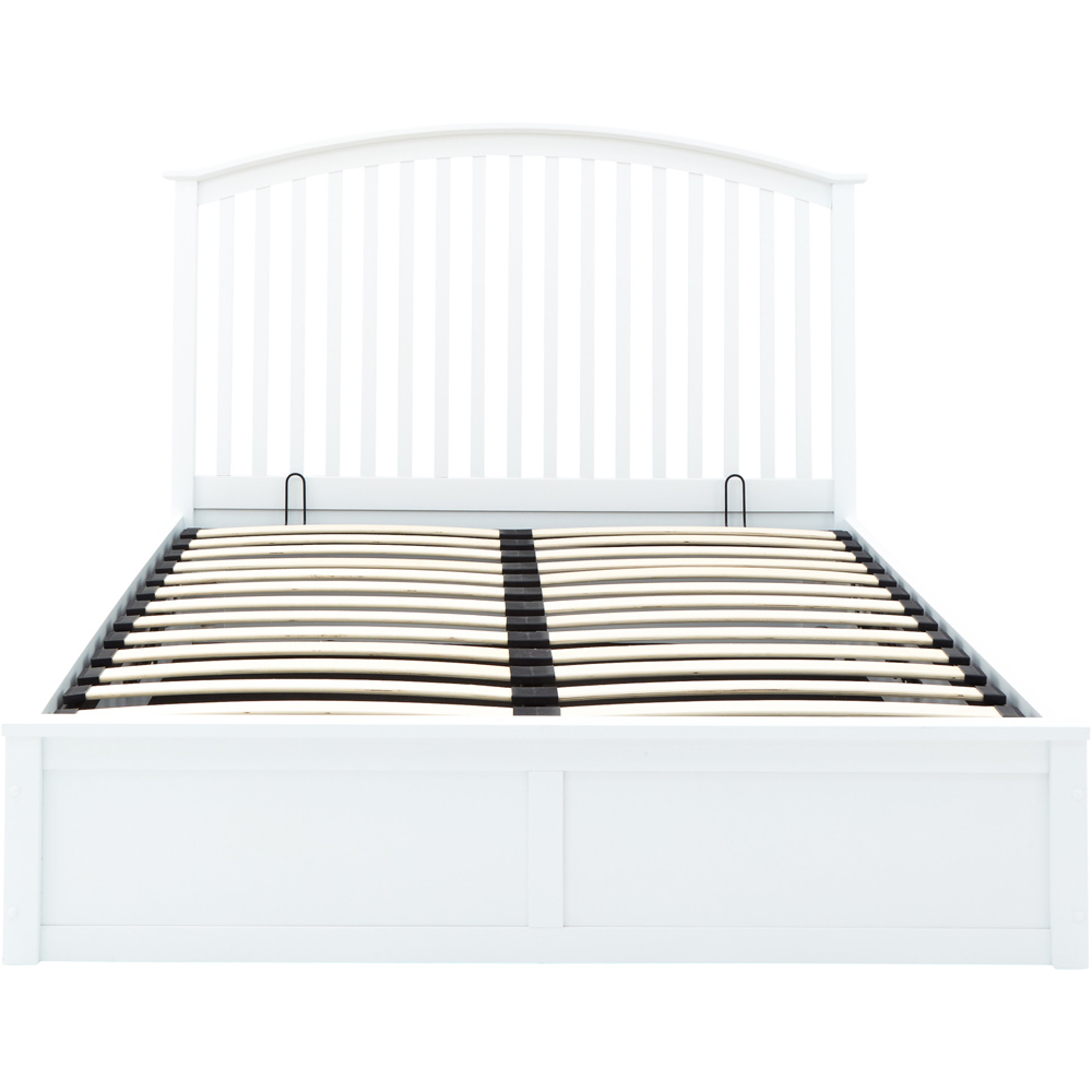 GFW Madrid King Size White Wooden Ottoman Bed Image 5