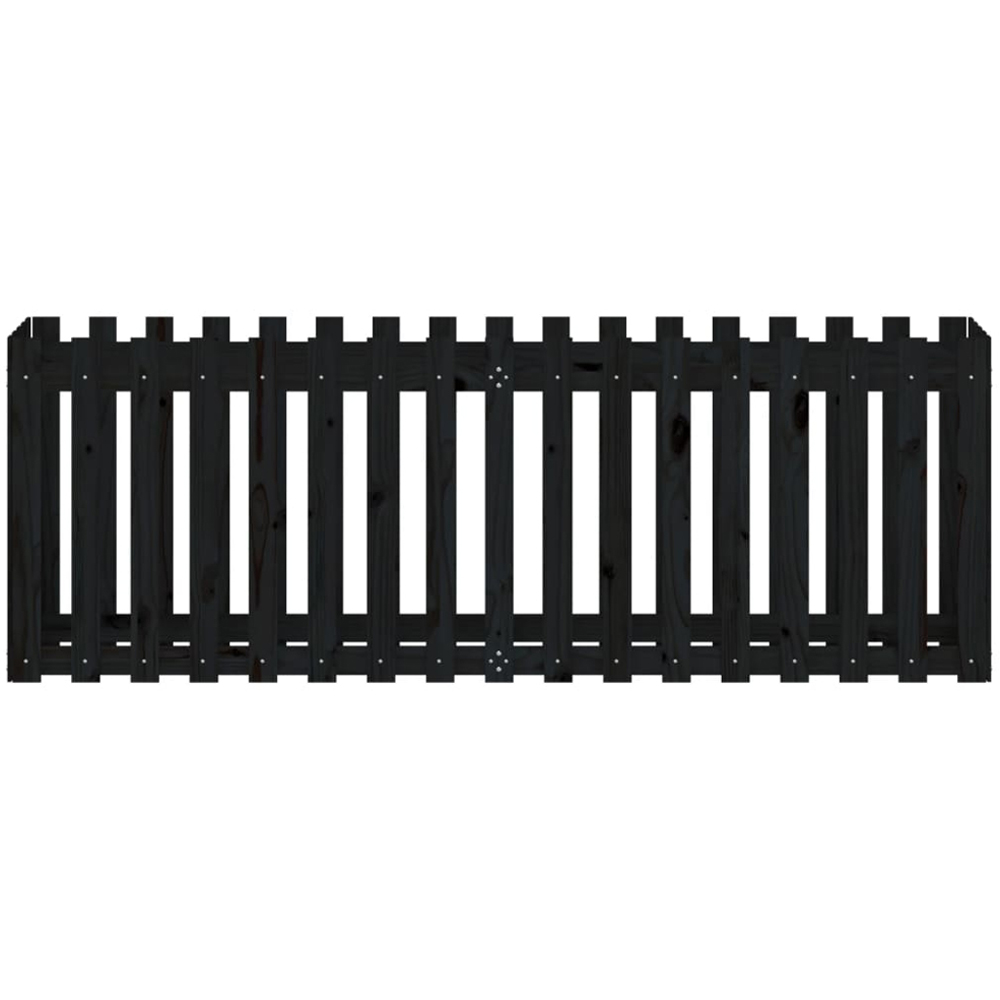 vidaXL Black Pine Wood Raised Garden Bed 70 x 50 x 200cm Image 4
