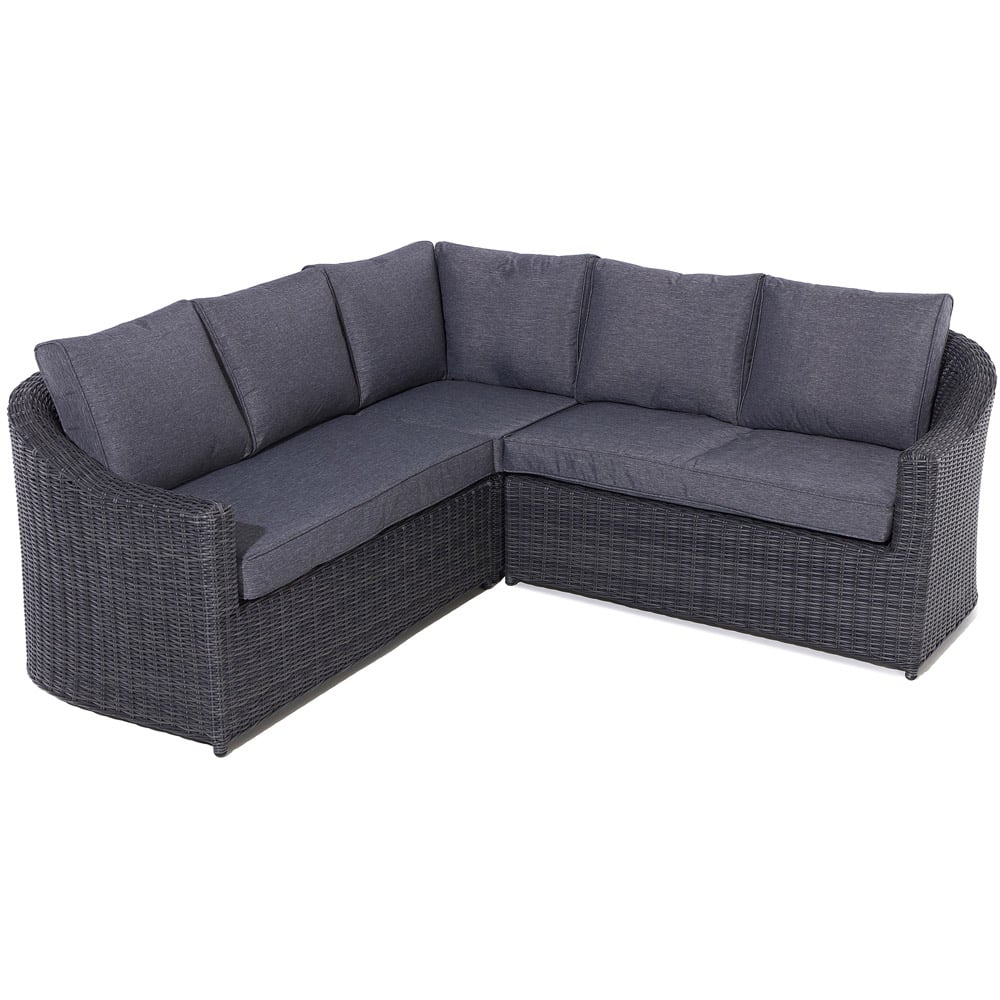 Rowlinson Bunbury 5 Seater Grey Rattan Weave Corner Sofa Set Image 2