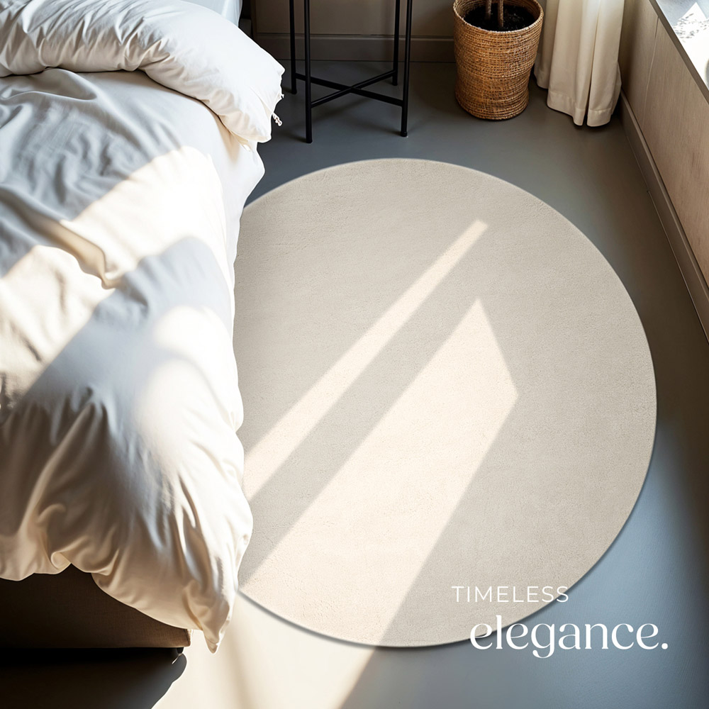 tectake Zonelle Cream Short Pile Ultra Soft Rug 120 x 120cm Image 6