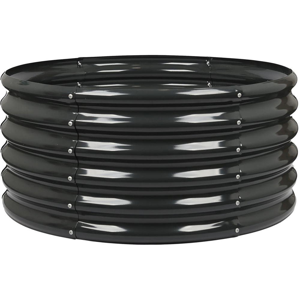Harbour Housewares Anthracite Round Galvanised Steel Raised Garden Bed 90 x 45cm Image 1
