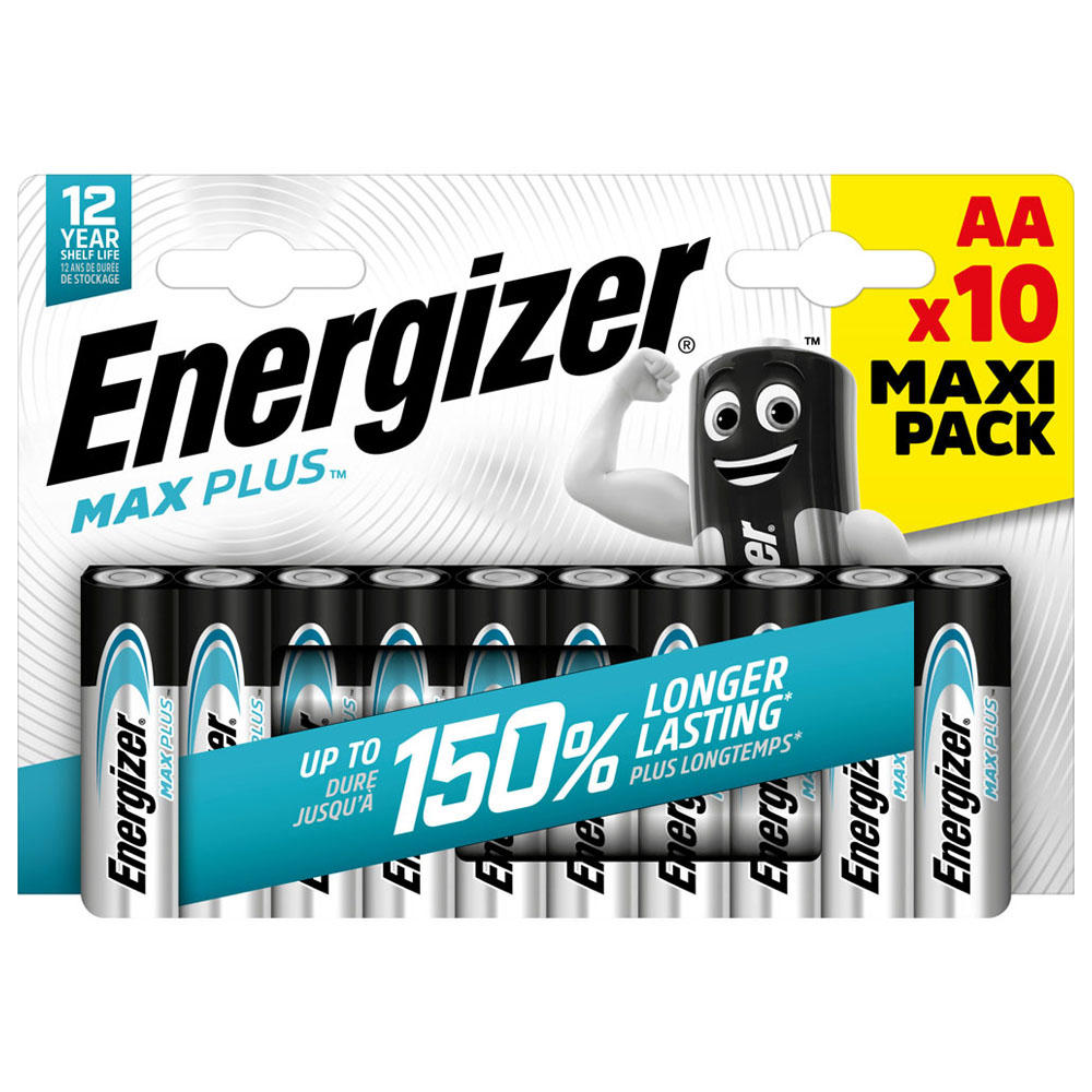 Energizer Max Plus AA 10 Pack Alkaline Batteries Image 1