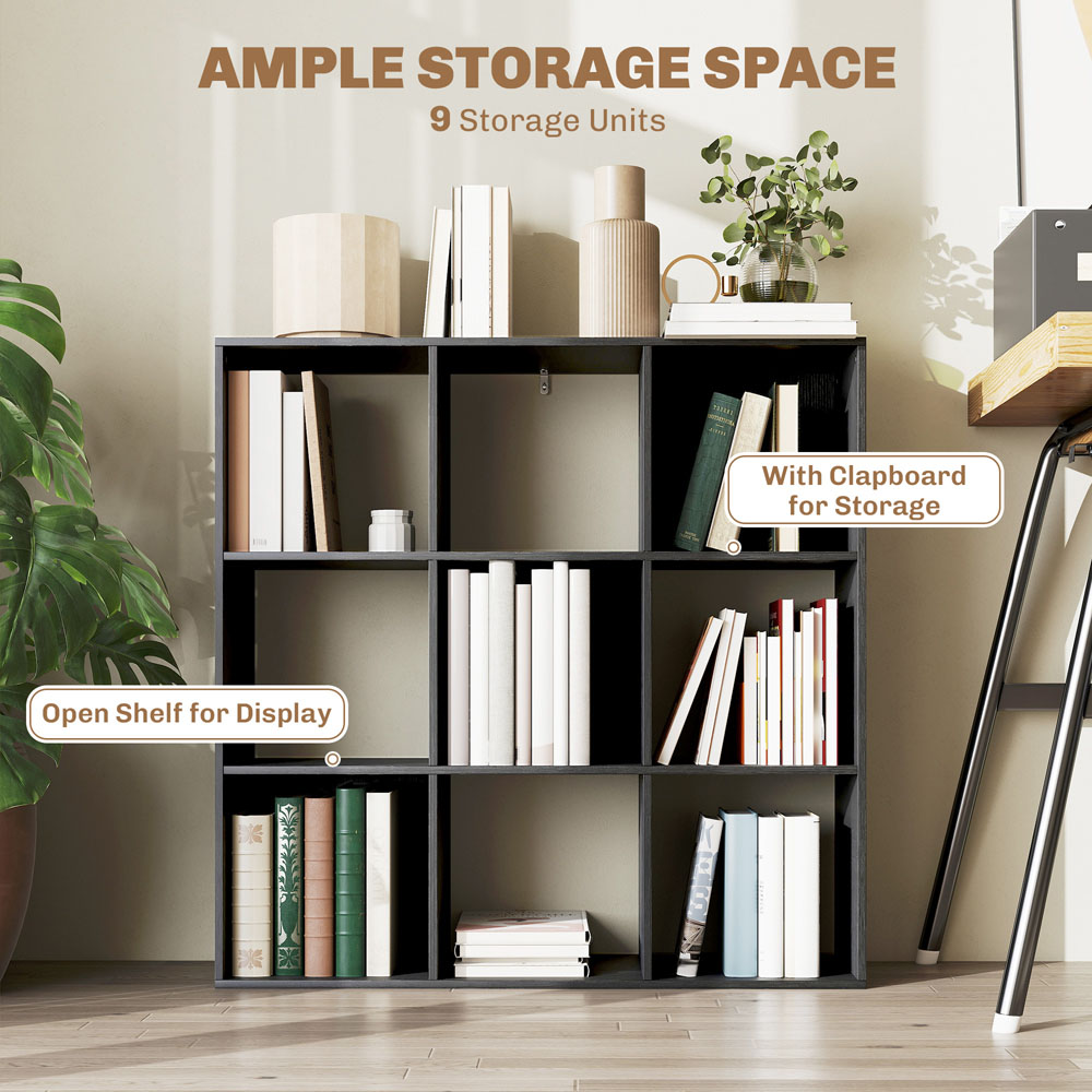 HOMCOM 9 Cube Black Storage Unit Image 8