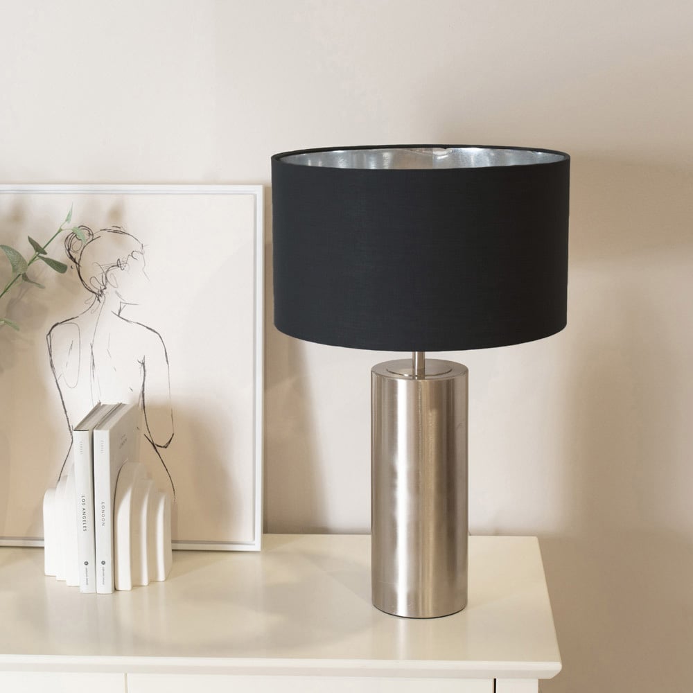 ValueLight Lexy Black Chrome Inner Shade Chrome LED Touch Table Lamp Image 2