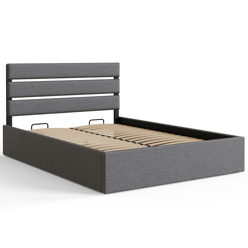 GFW Hudson Small Double Grey End Lift Ottoman Bed with SC Bonnell Mattress Image 4