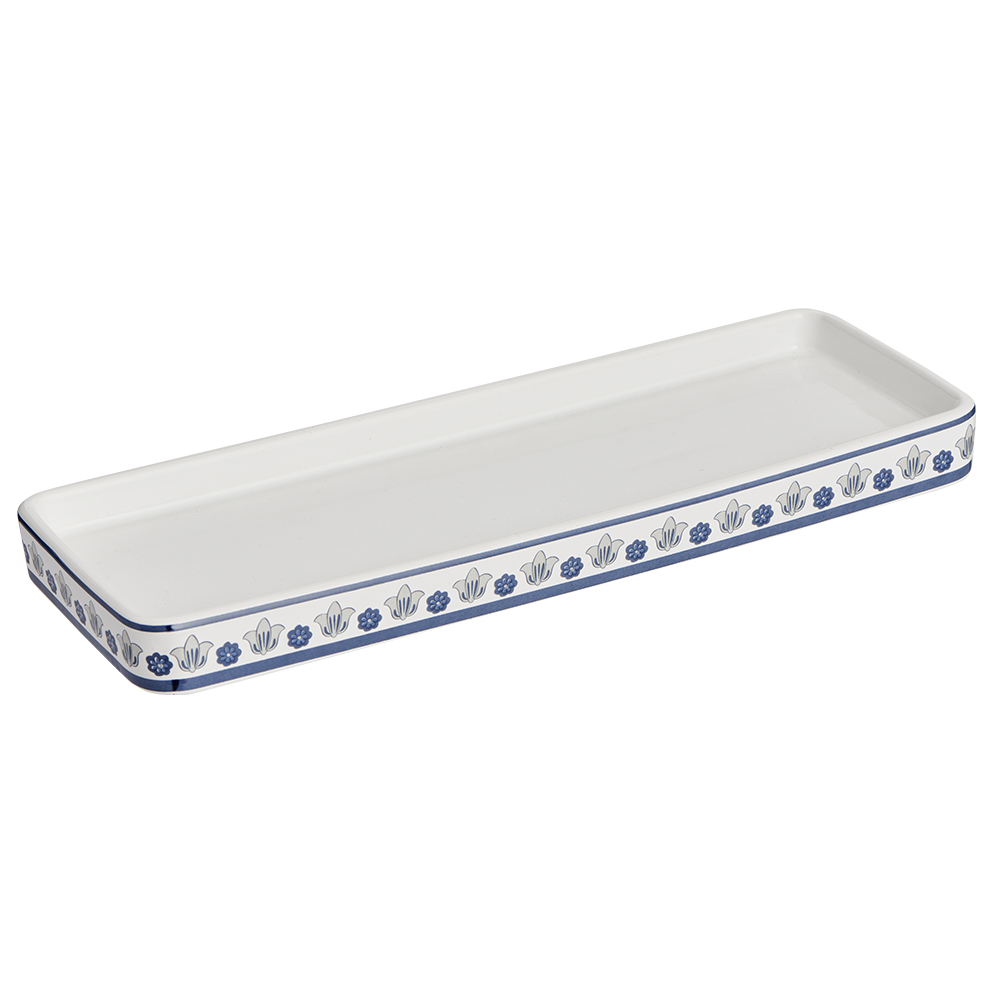 Wilko Blue Floral Tray Image 1