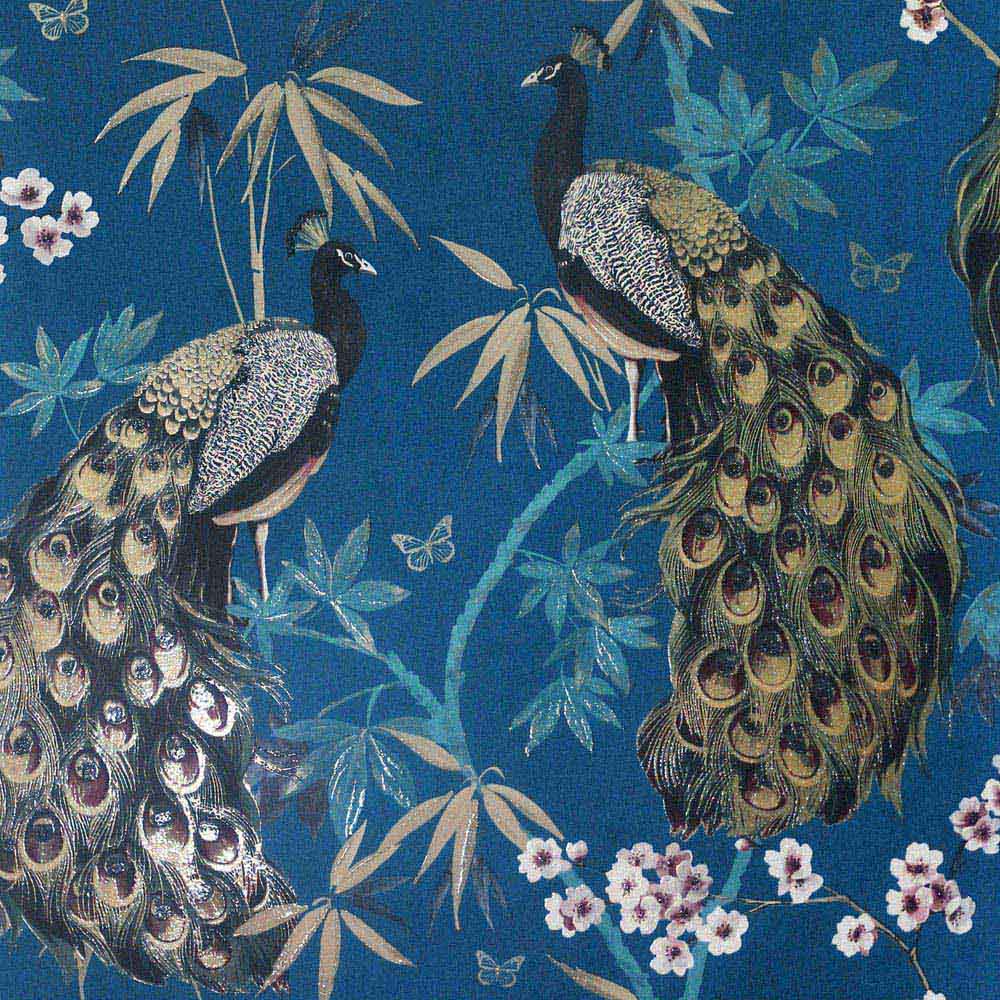 Arthouse Opulent Peacock Teal and Gold Wallpaper Image 1