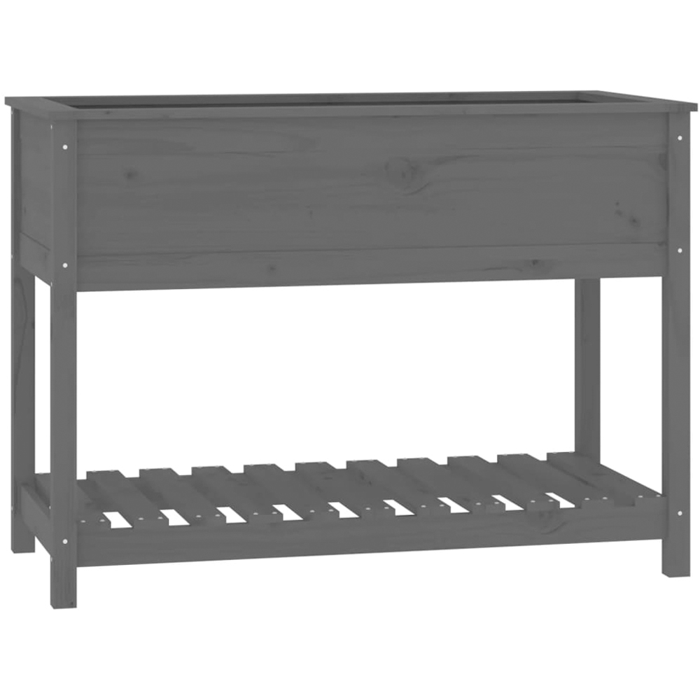 vidaXL Single Shelf Grey Solid Pine Wood Garden Planter 111.5 x 54 x 81cm Image 1
