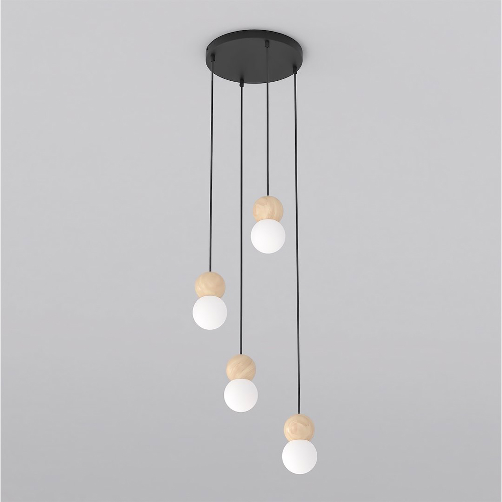 Emibig Loop 4 Light Ring-Shaped Shade Black G9 Ceiling Pendant Light Image 3