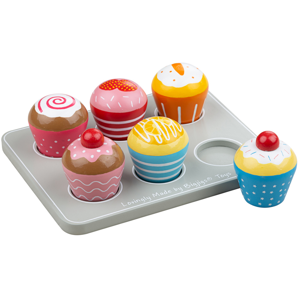 Bigjigs Toys 6 Piece Wooden Muffin Tray Image 1