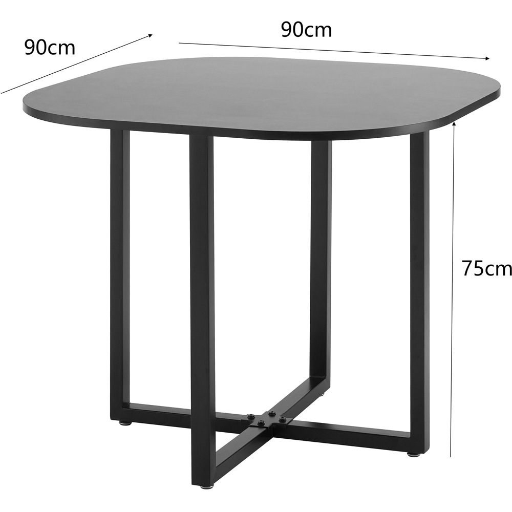 Comfy Living Metal 4 Seater Dining Set Black and White Image 5