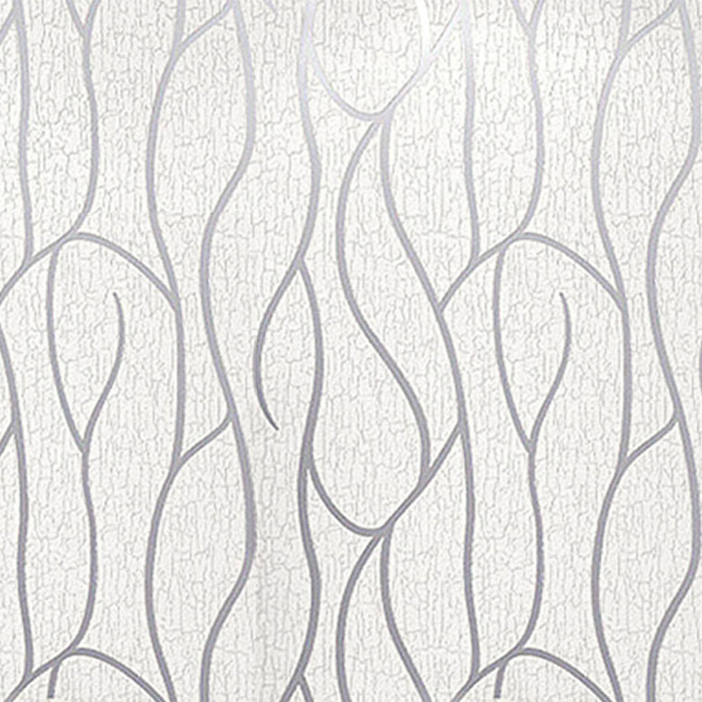 Living and Home Sliver and White 3D Relievo Adhesive Vinyl Removable Wallpaper Image 1