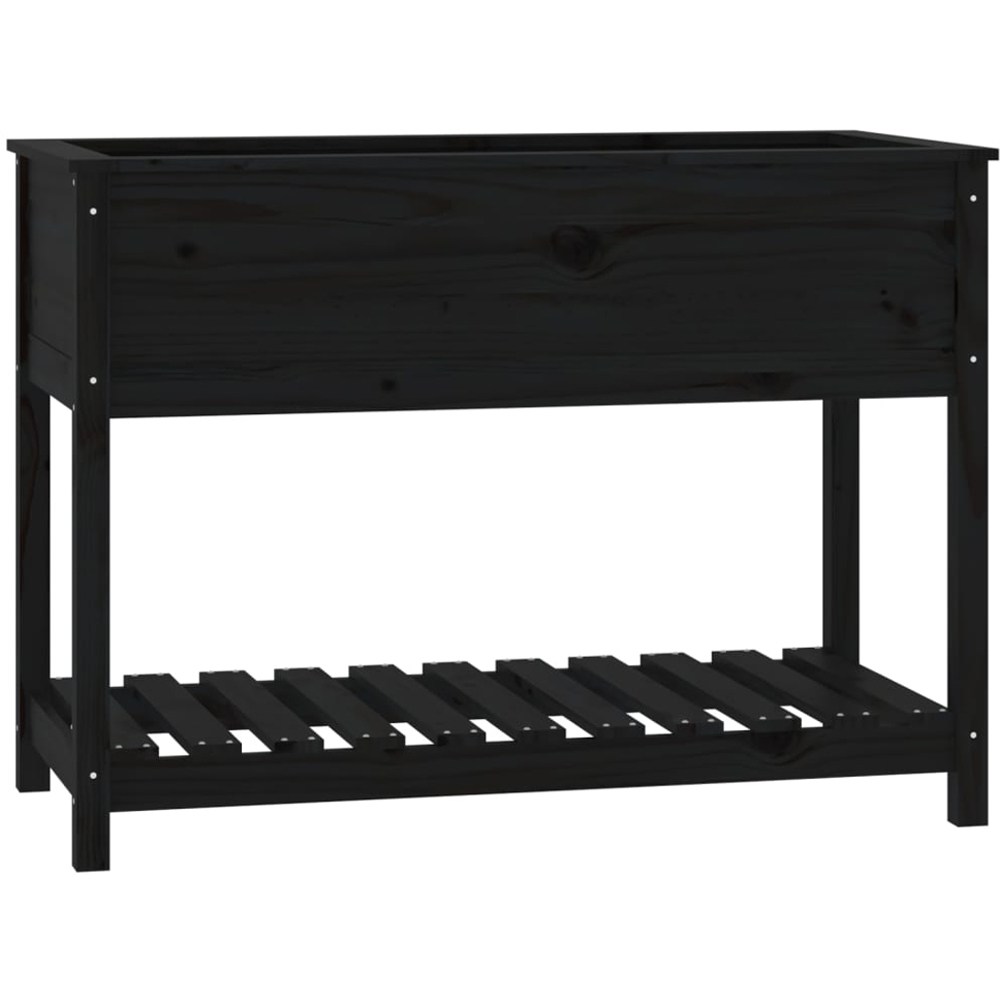 vidaXL Black Pine Wood Garden Planter 81 x 54 x 111.5cm Image 1