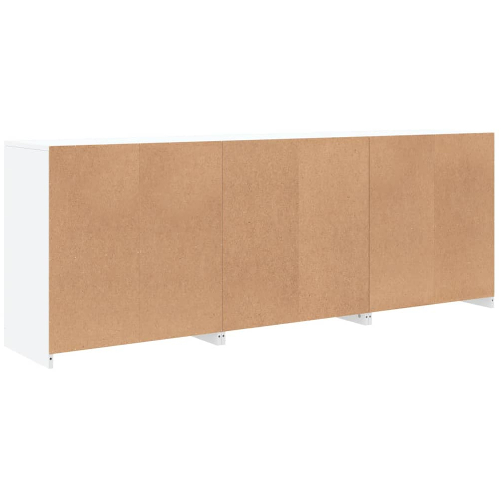 vidaXL 2 Door 2 Shelf White LED Sideboard Set of 3 Image 7