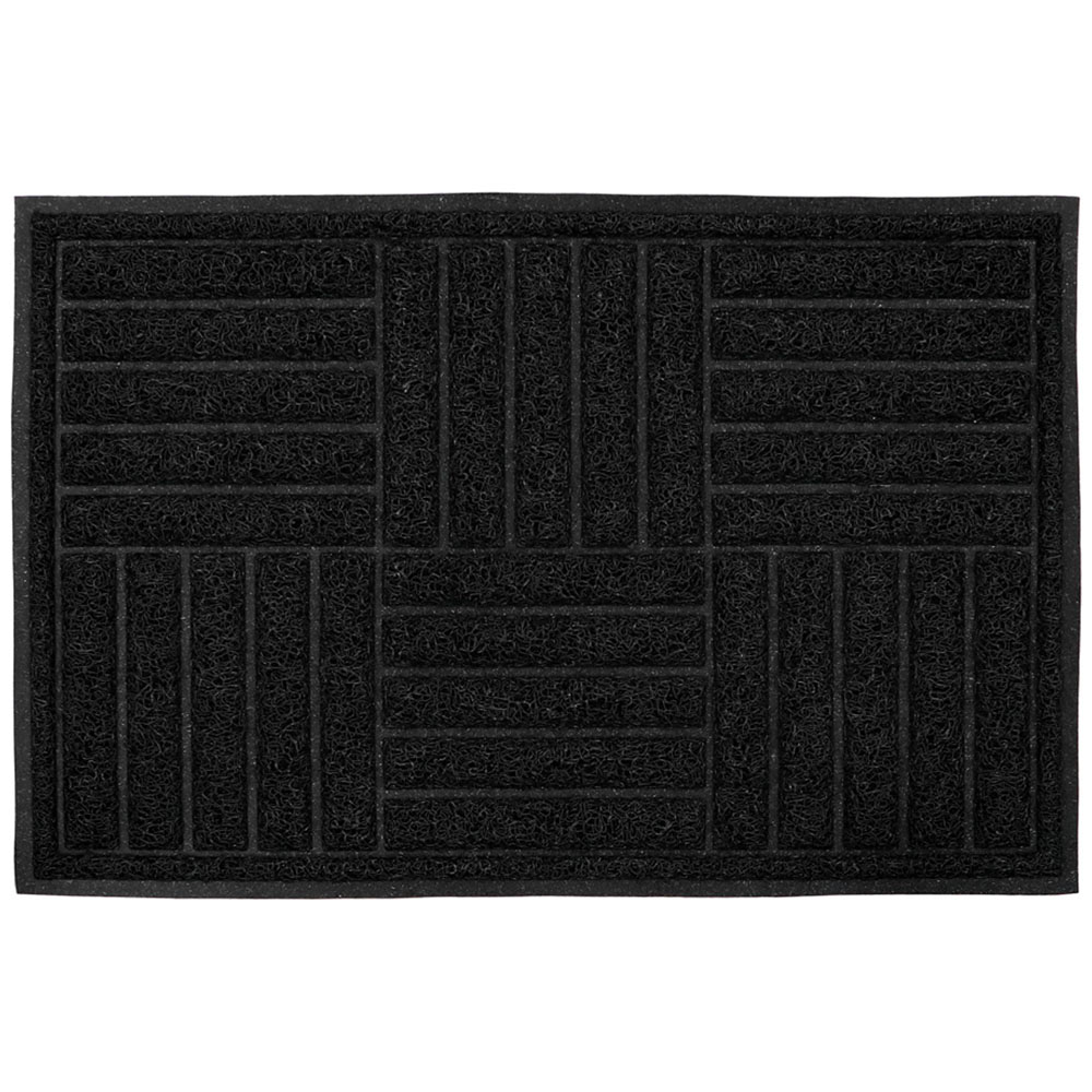 JVL Black Square Mud Grabber Scraper Doormat 40 x 60cm Image 1