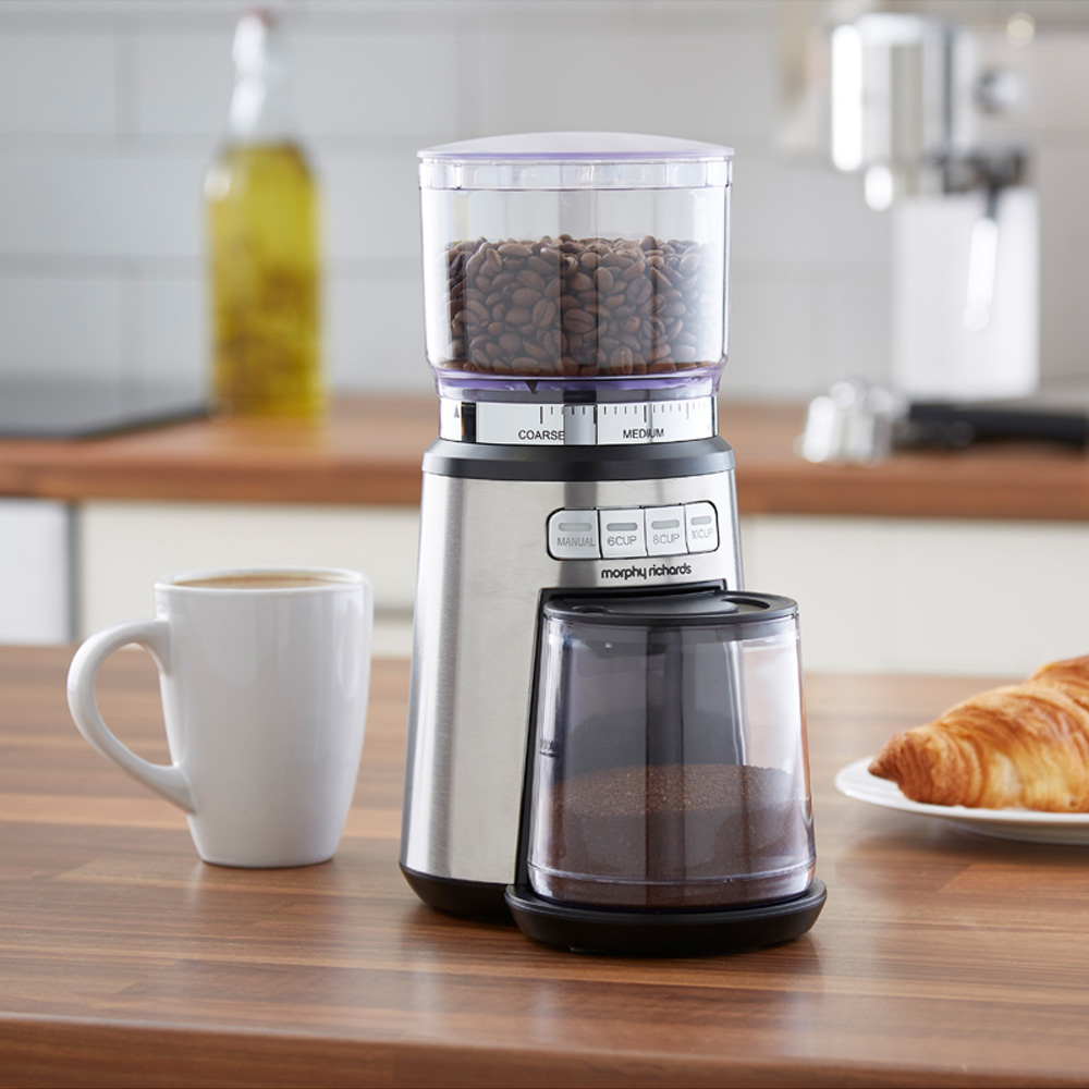 Morphy Richards Brew and Blend Electric Stainless Steel Coffee Grinder with Burr Image 2