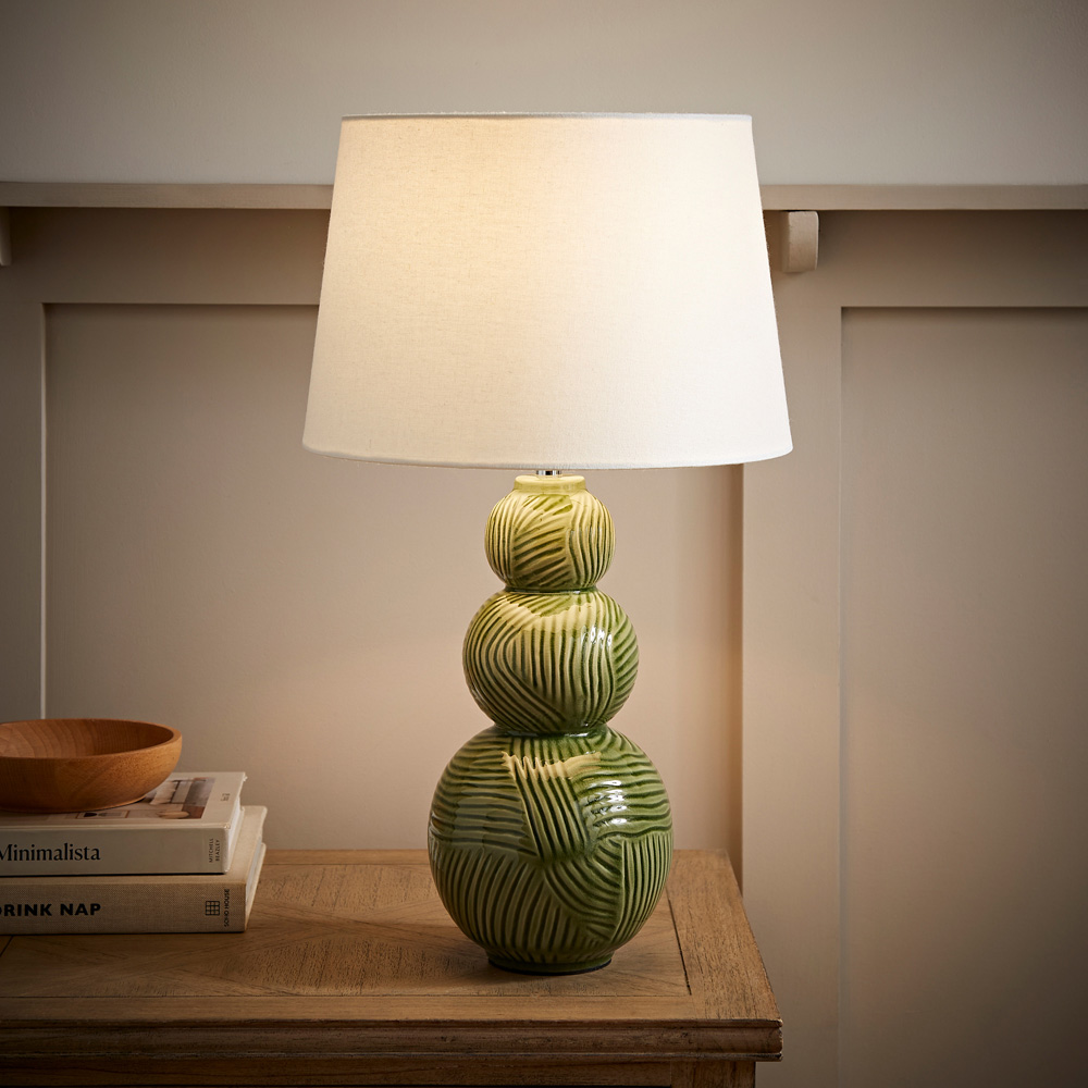 ValueLights Mia Green and White Shade Ceramic LED Table Lamp Image 6