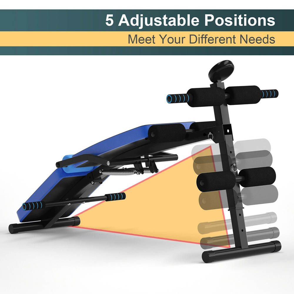 Costway Blue Adjustable Multi Workout Bench with LCD Image 6
