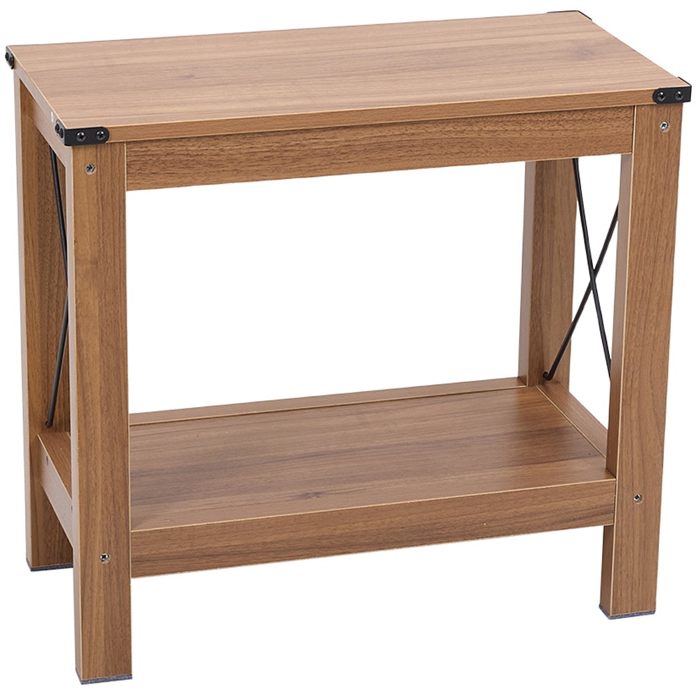 Living and Home Single Shelf Wood-Coloured Side Table Image 2