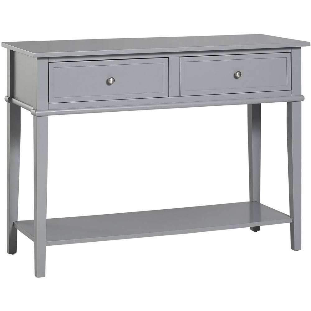 Dorel Franklin 2 Drawer Single Shelf Grey Console Table Image 2