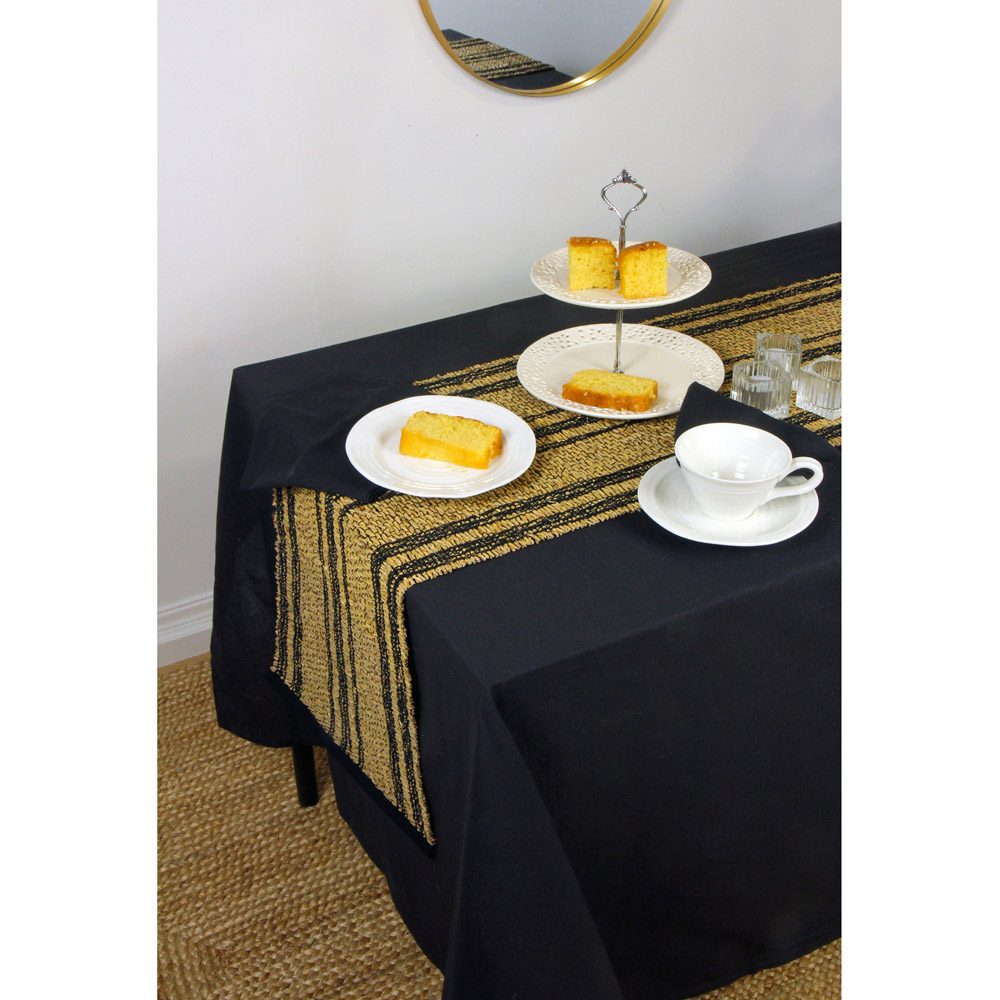 AVON Black Cotton Tablecloth 140 x 240cm Image 4