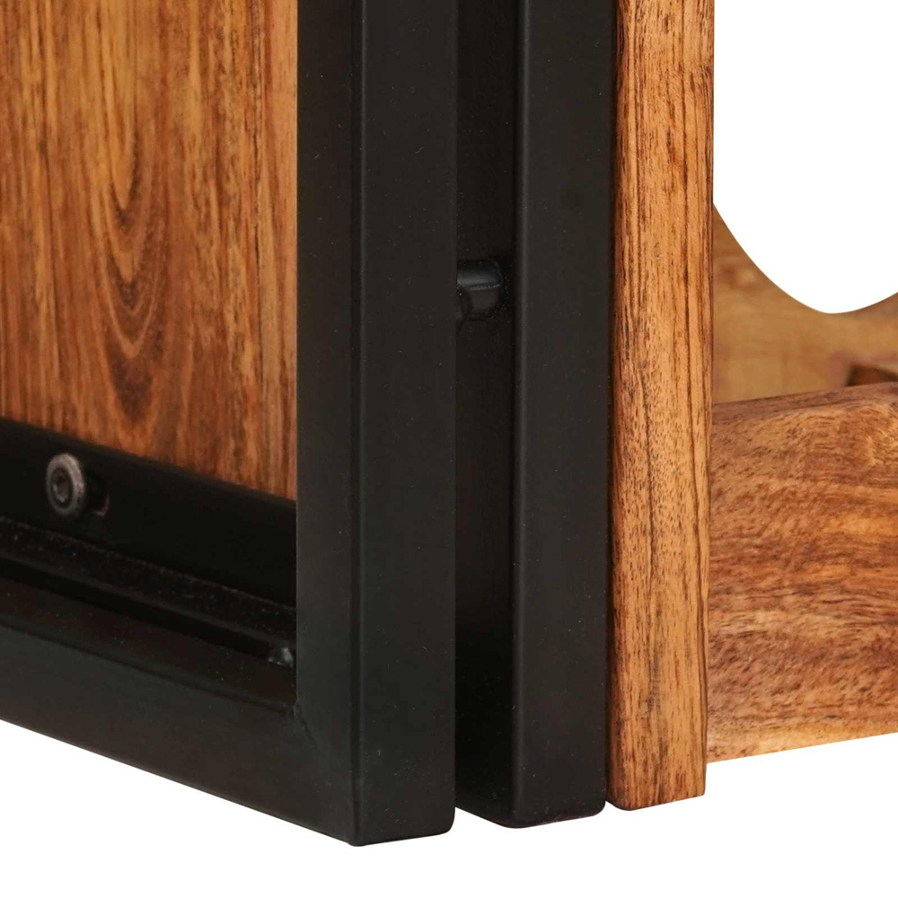 vidaXL 6 Bottle Brown Solid Acacia Wood Wall Mounted Wine Rack Image 7