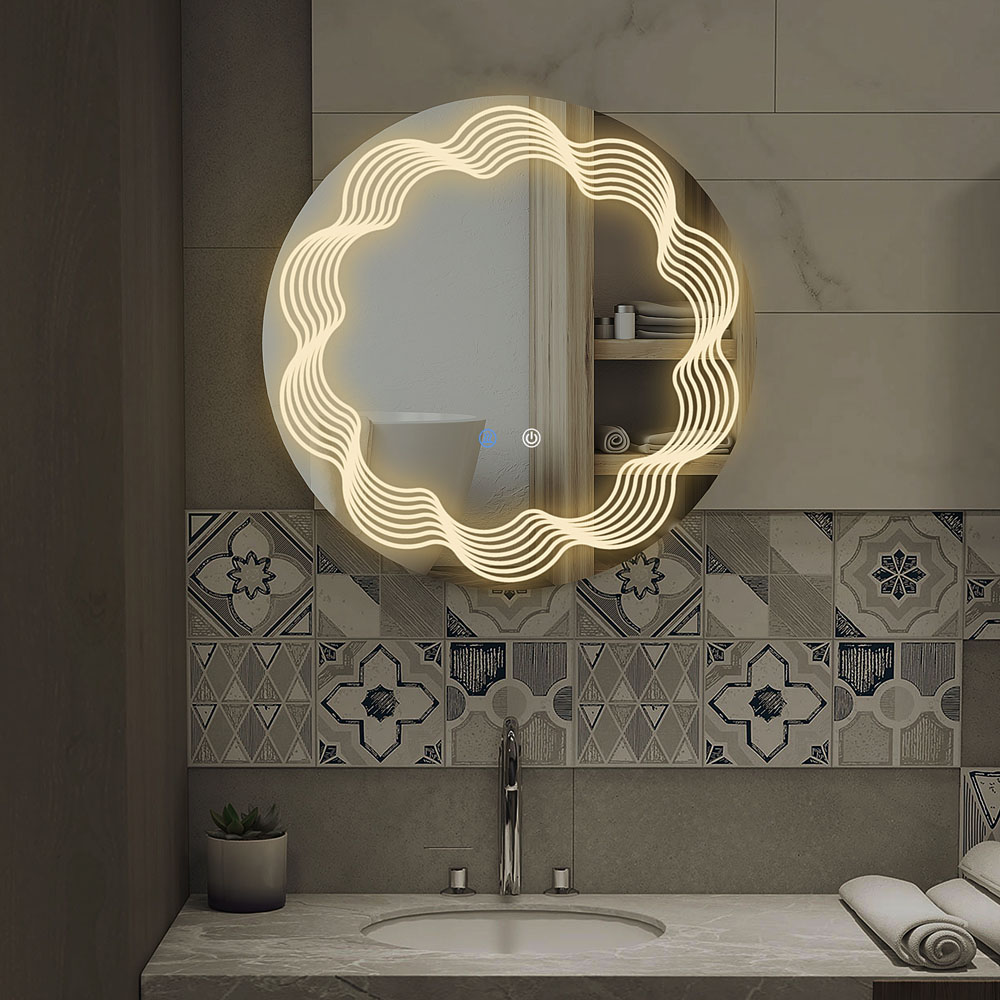 Portland Round LED Bathroom Mirror 71cm Image 2