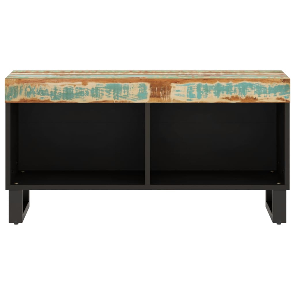vidaXL 2 Shelf Multicolour Solid Reclaimed Wood Industrial Style TV Cabinet Image 3