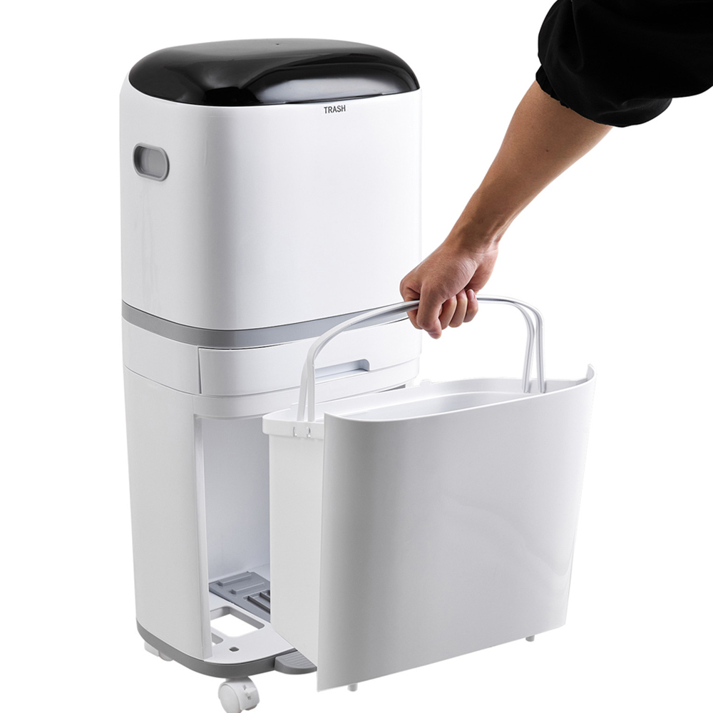H&O Direct Mobile Dry Wet Separation Pedal Trash Bin 42L Image 4