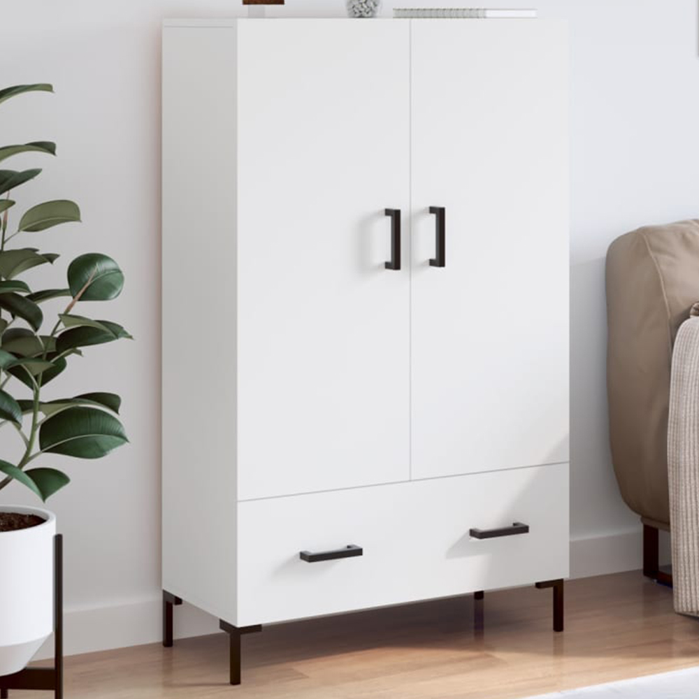 vidaXL 2 Door Single Drawer White Highboard Image 1