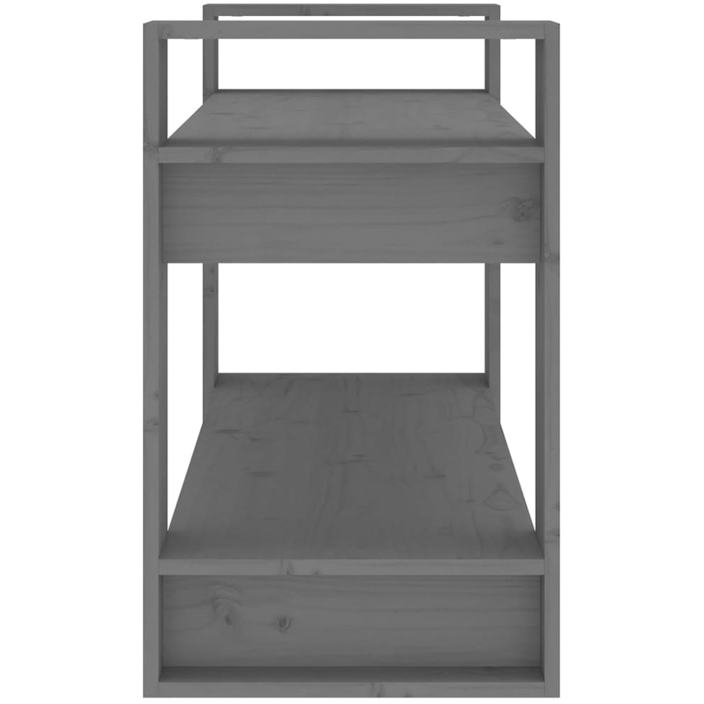 vidaXL 2 Shelf Grey Solid Pine Wood Bookcase Image 3