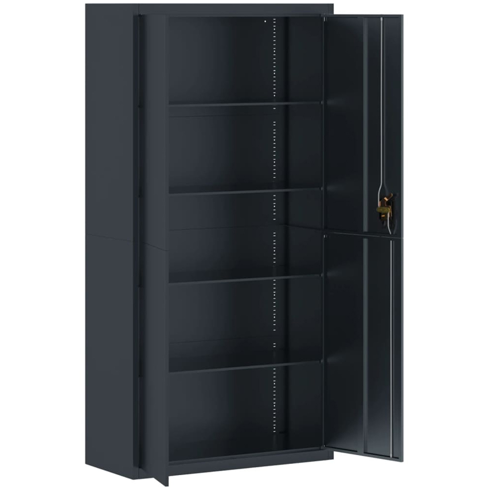vidaXL 2 Door 5 Shelf Anthracite Steel Lockable File Cabinet Image 4