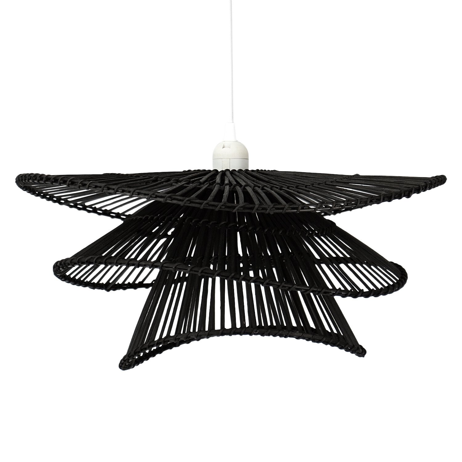 Azara Rattan Effect Shade - Black Image 1