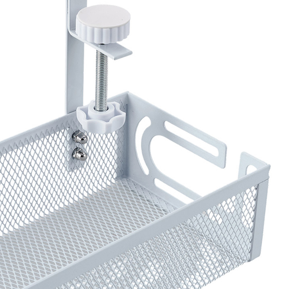 Home & Outdoor Direct White Under Desk Clamp On Mesh Cable Management Tray 39cm Image 3